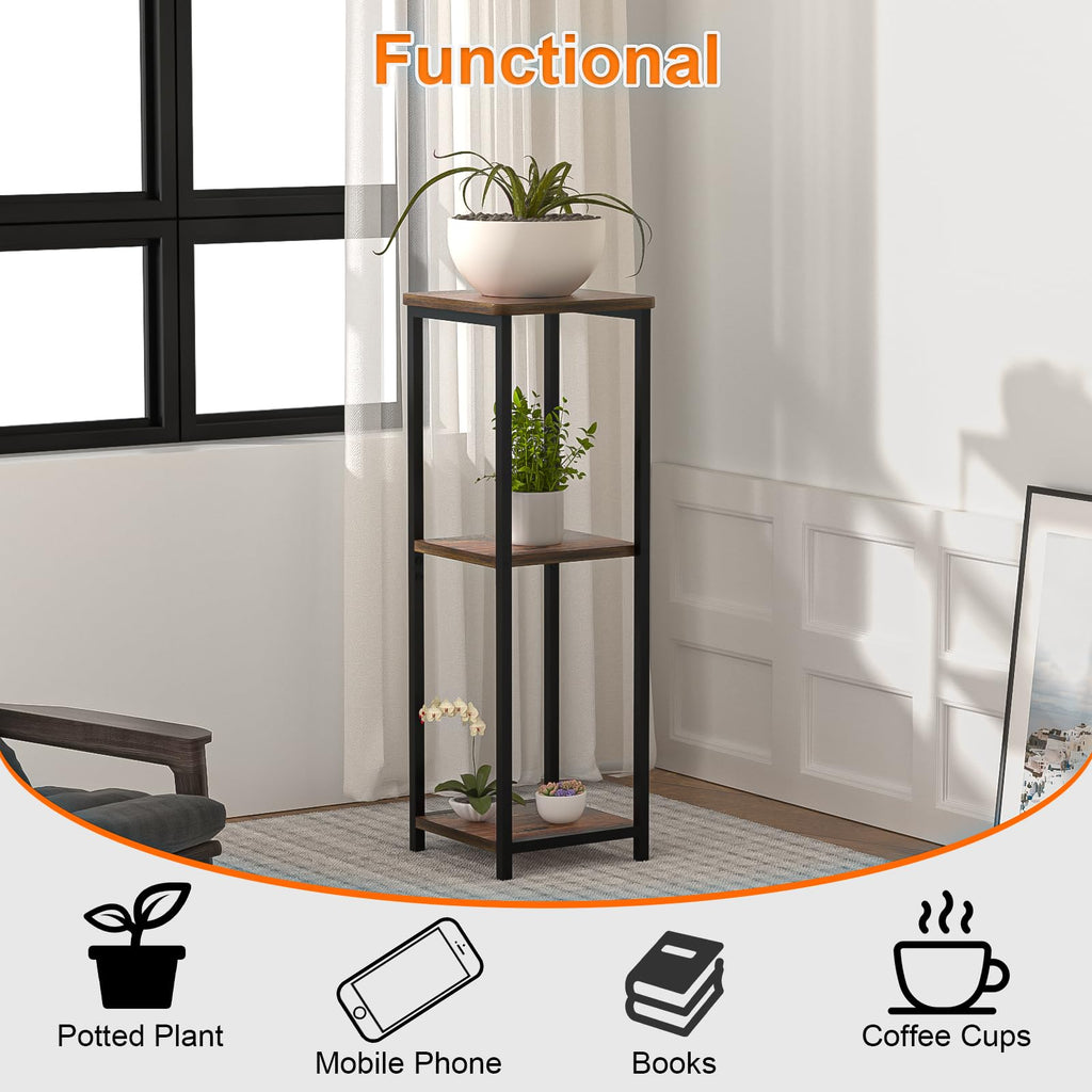 10" Wide Square 3-Tier Drink Table with Adjustable Feet W34659