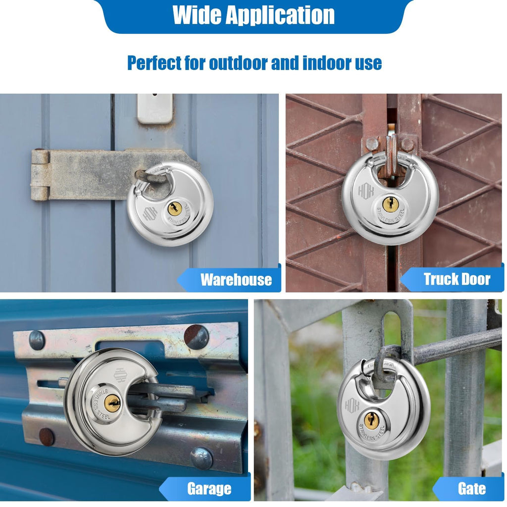 Keyed-Alike Disc Padlock 4-Pack W487