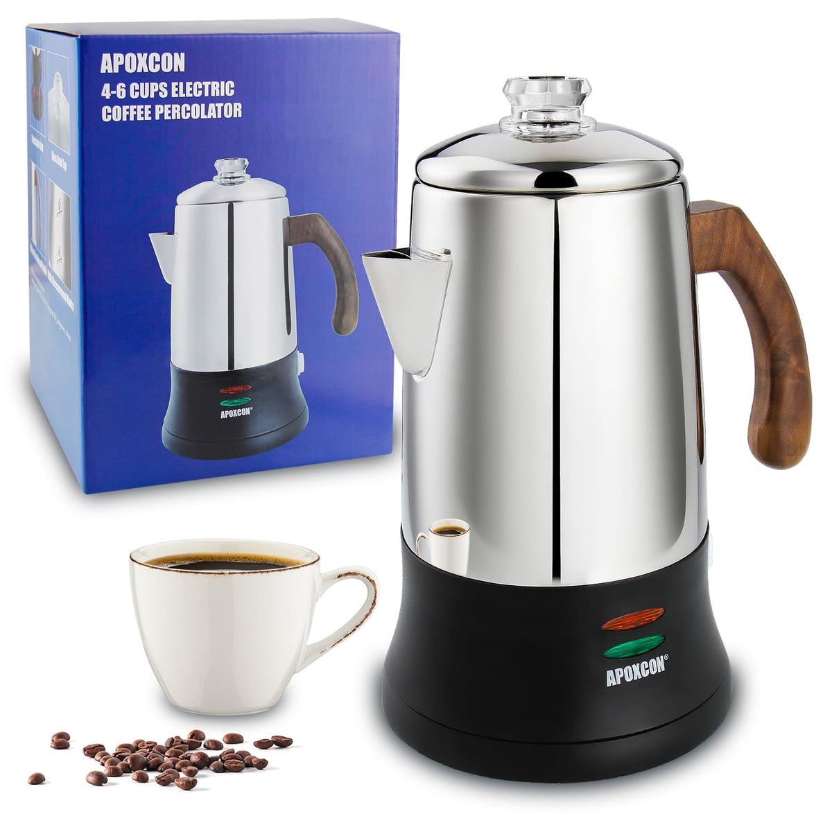 6 Cup Stainless Steel Electric Coffee Percolator S5104