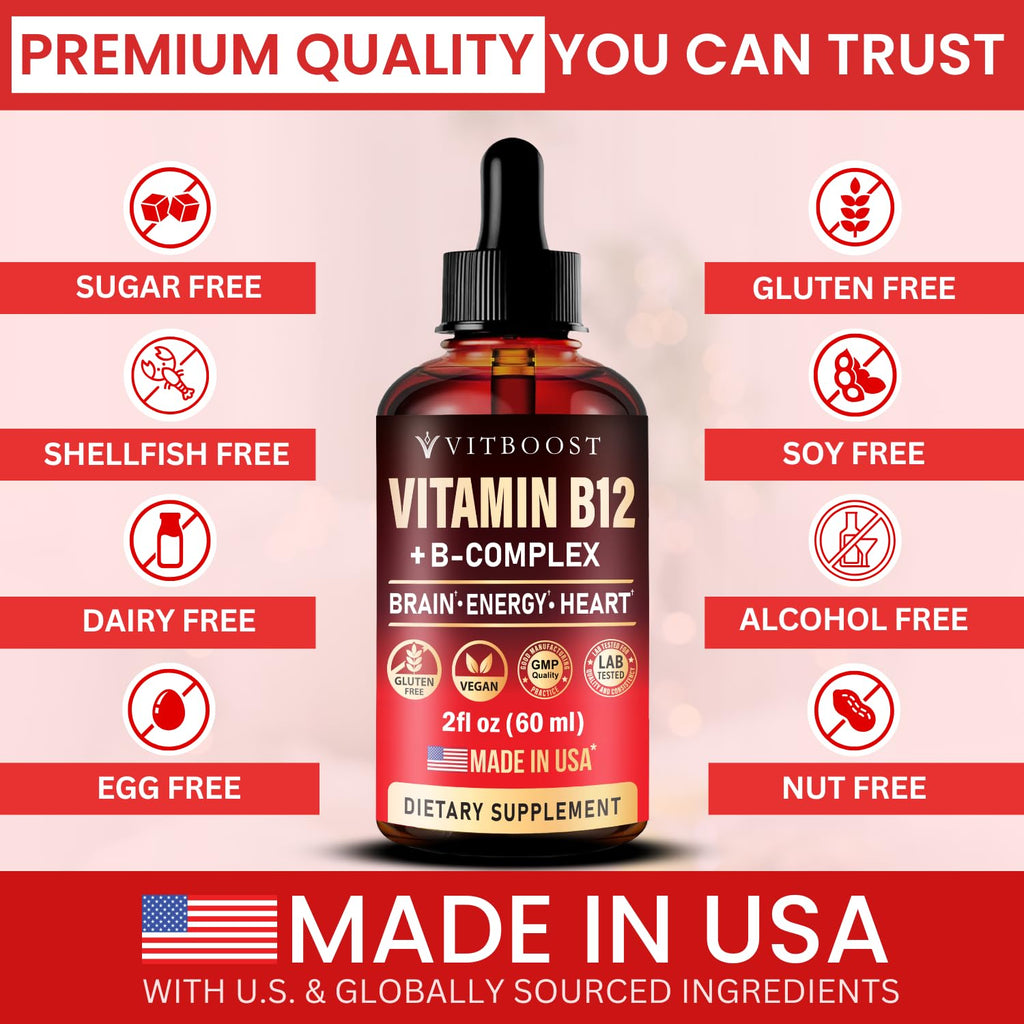 Vitamin B12 with B Complex 20000 mcg Vegan Raspberry Liquid Drops 2PK Y401