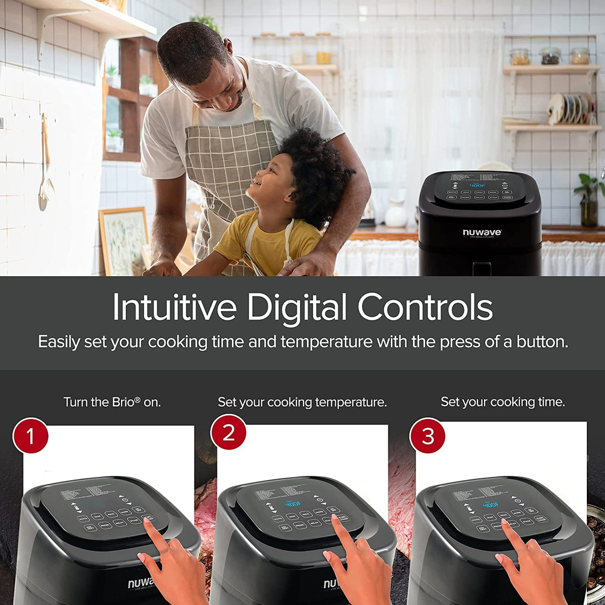 6-Quart Digital Air Fryer with Probe V38799
