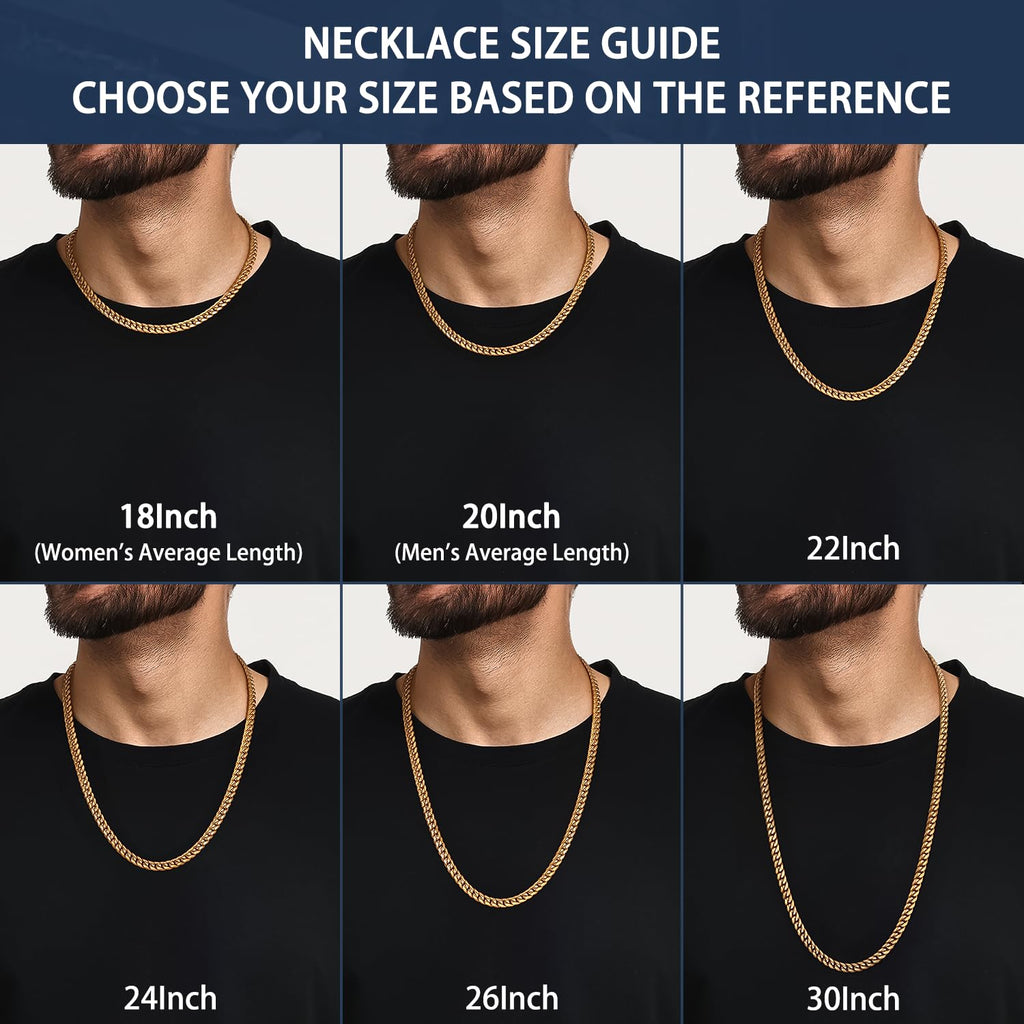 Cuban Link Chain 4mm 6mm 10mm 18K Gold Plated 316L Stainless Steel Necklace P703