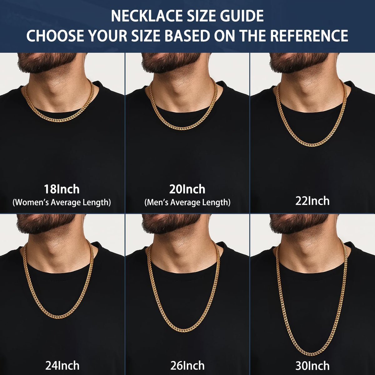 Cuban Link Chain 4mm 6mm 10mm 18K Gold Plated 316L Stainless Steel Necklace P703