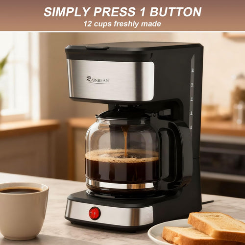 12-Cup Drip Coffee Maker with Glass Carafe Y7372