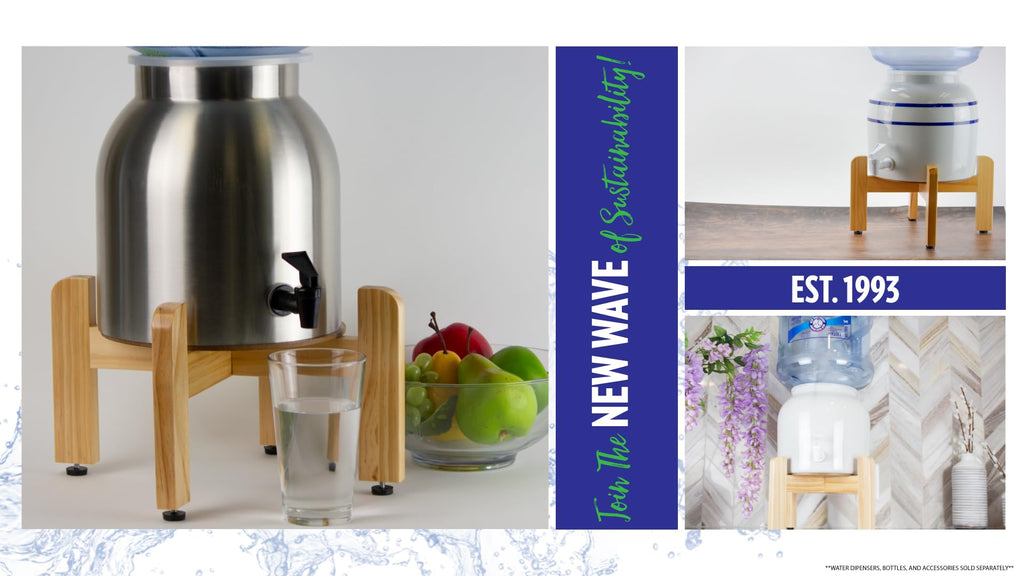 Natural Wood Water Dispenser Counter Stand C9030