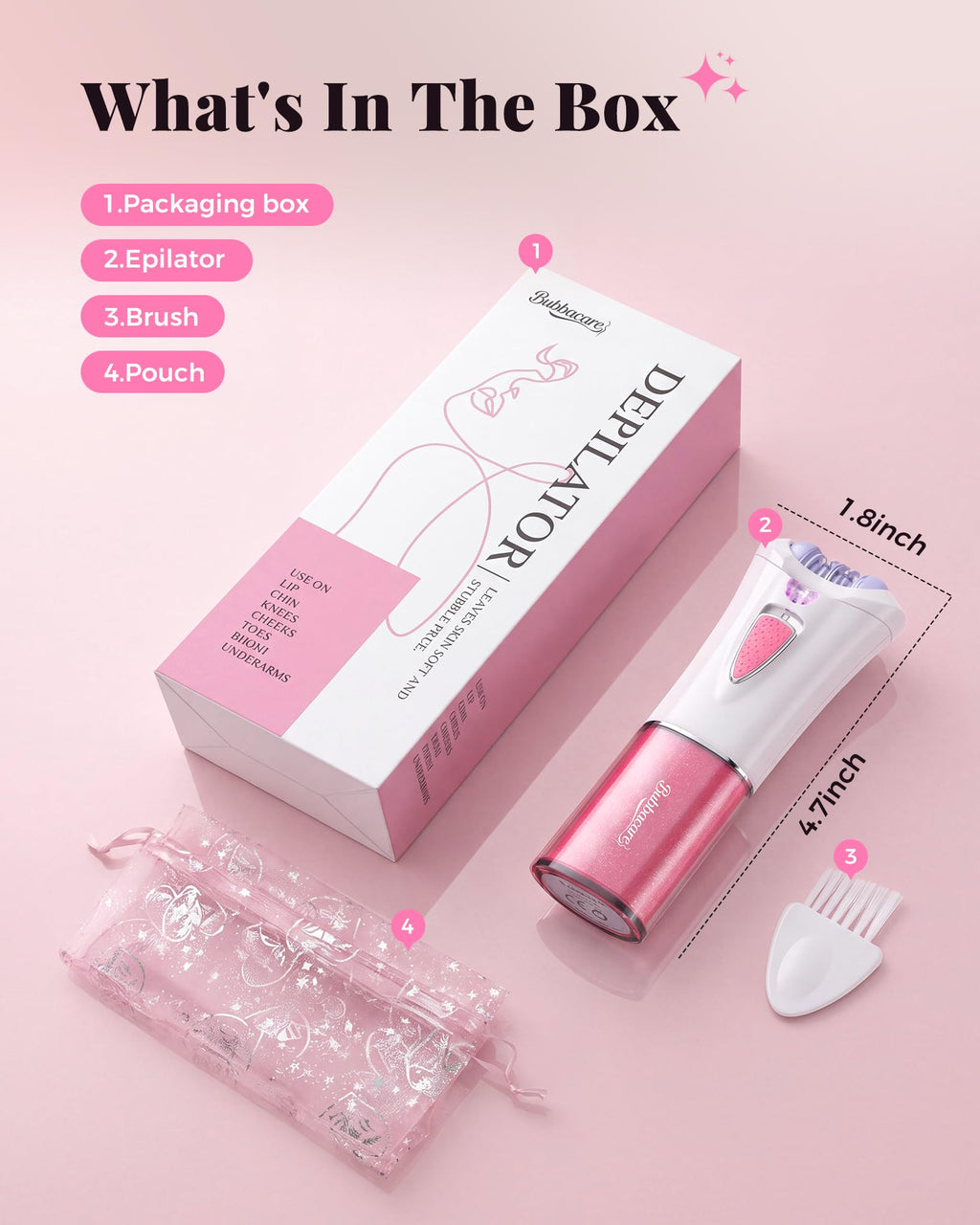 Portable Electric Facial Epilator with LED F67589