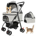 4 Wheels Foldable Pet Stroller with Detachable Carrier M618