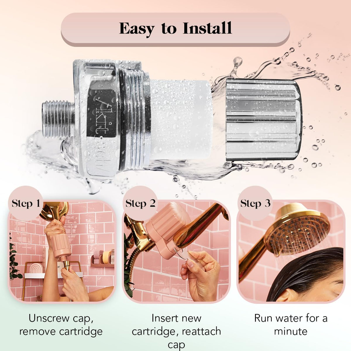 Tea Tree Shampoo + Coconut Oil Conditioner and Shower Filter Bundle Q8277