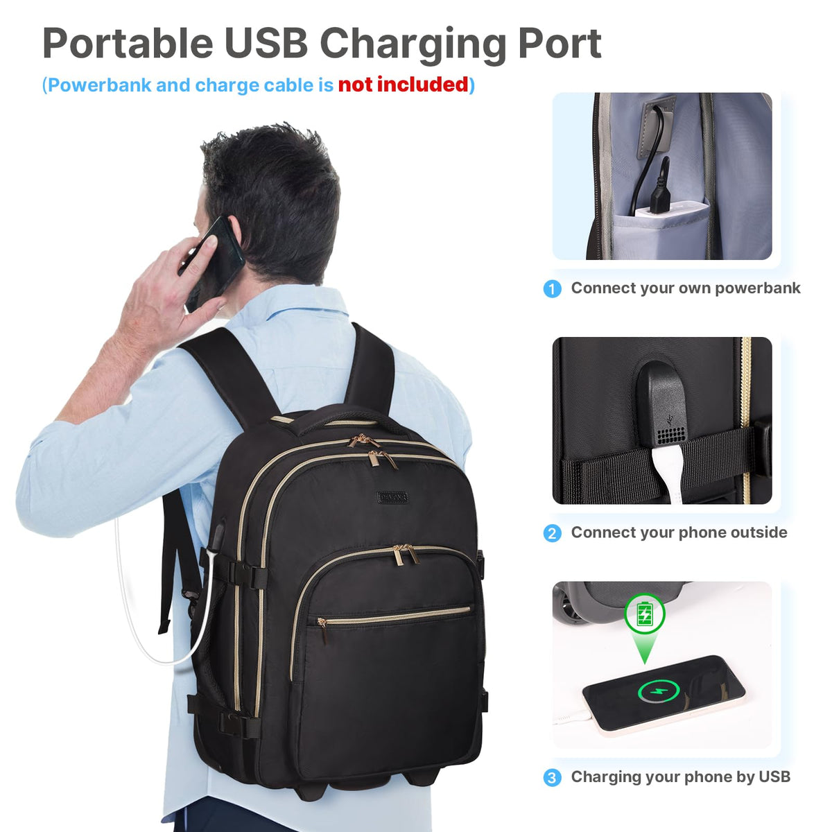Rolling Backpack with Wheels R140720