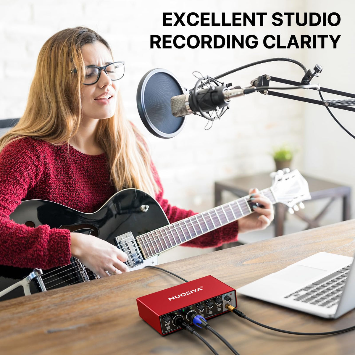 Red USB Audio Interface with 48V Phantom Power V83735