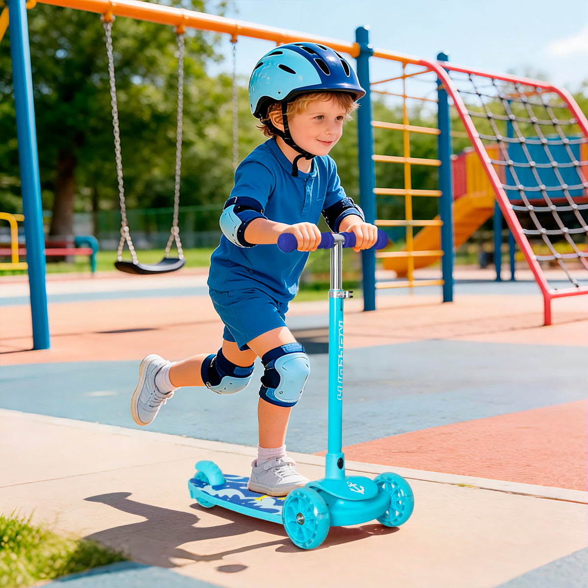 3-Wheel Toddler Kick Scooter with Light-Up Wheels Z38546