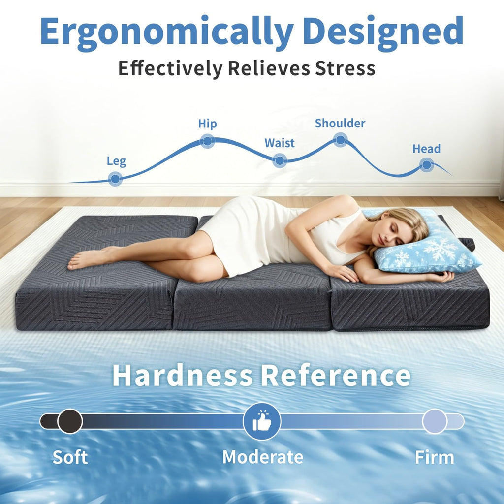6 Inch Foldable Memory Foam Mattress Queen Size N3238