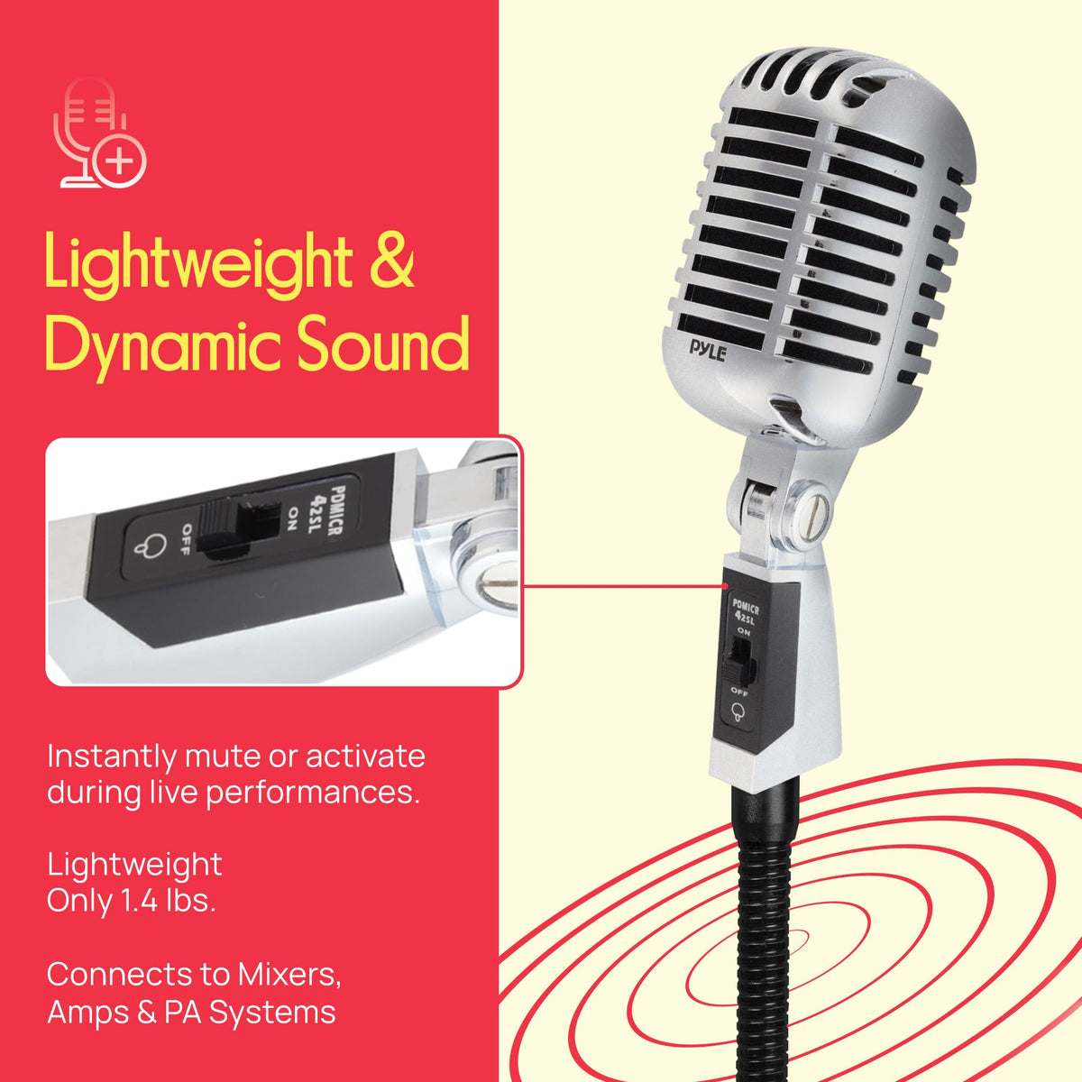 Classic Retro Dynamic Vocal Microphone O165
