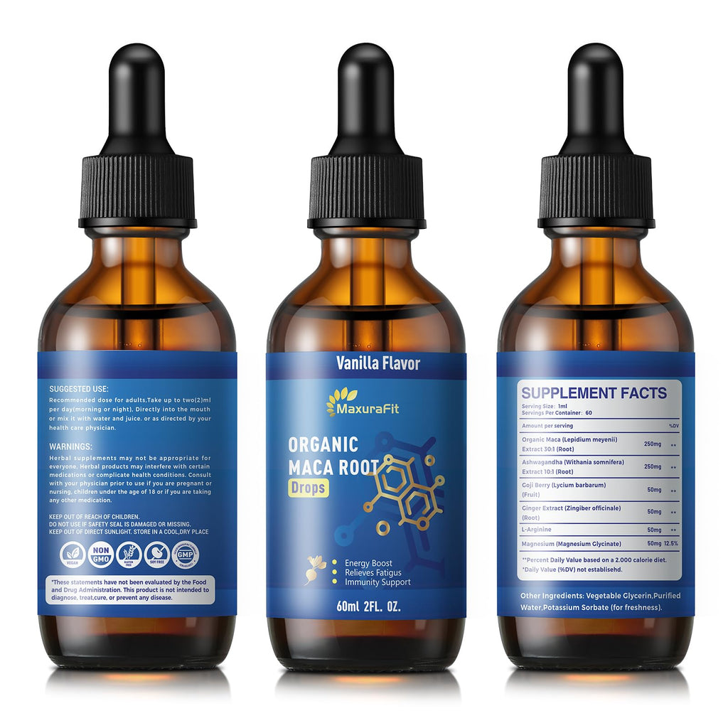 Maca Root Ashwagandha Liquid Drops 4 fl oz 2 Pack D646657