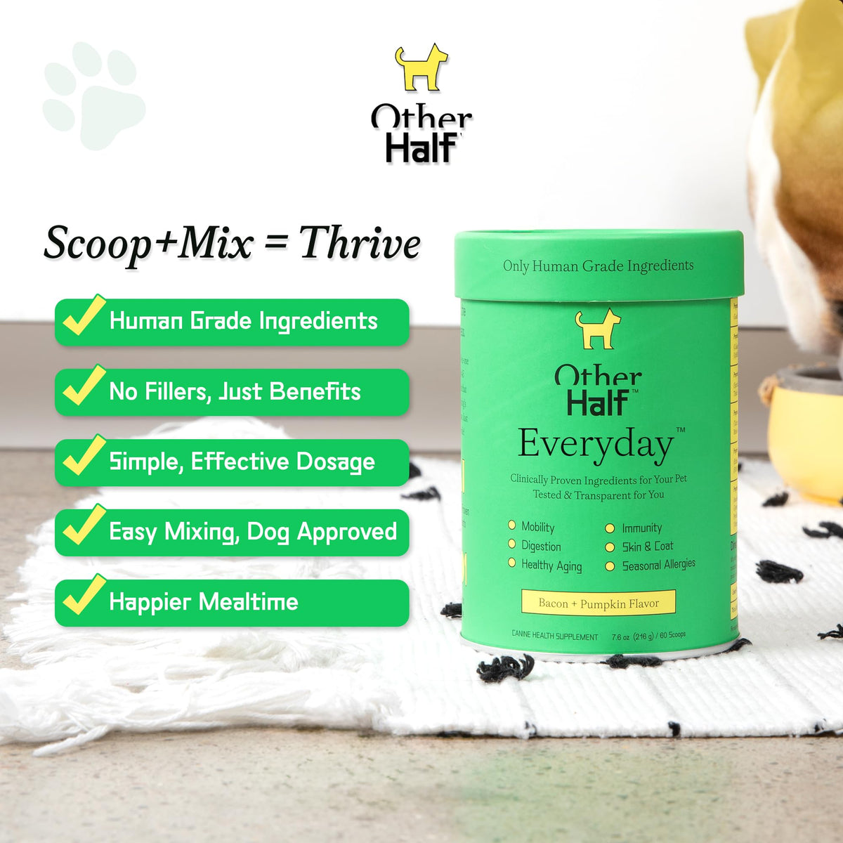Dog Multivitamin Supplement with Glucosamine Chondroitin Omega 3 Probiotics W285