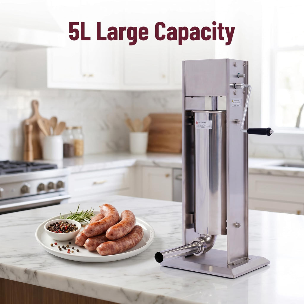 Stainless Steel Dual Speed 15lb Sausage Stuffer with 4 Nozzles F937713
