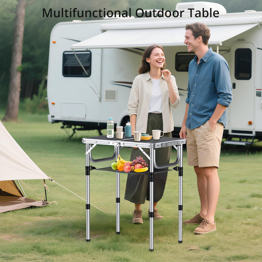 Folding Camping Table 24"X 16" Adjustable Height Z7205