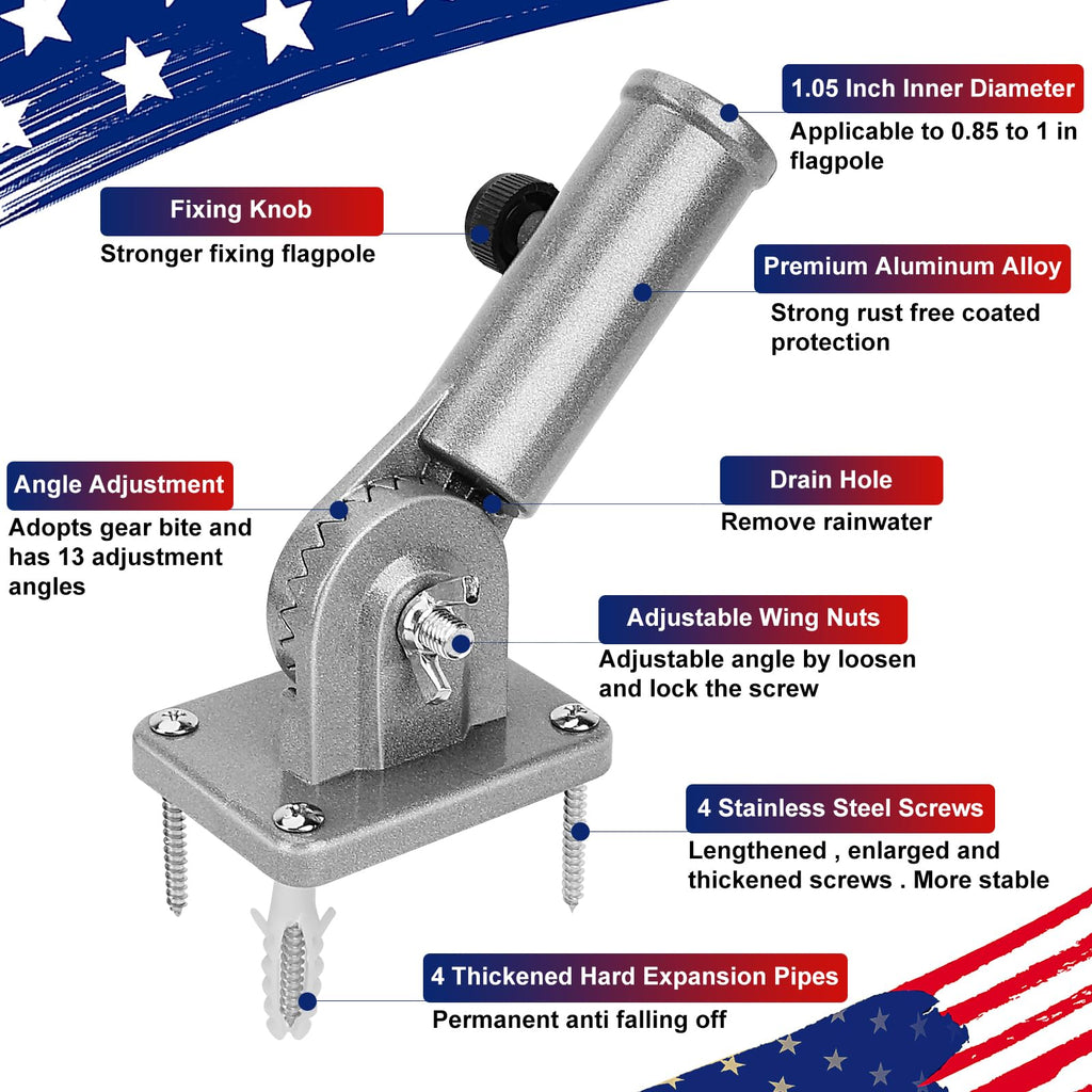 Heavy Duty Aluminum Flag Pole Holder Y118084