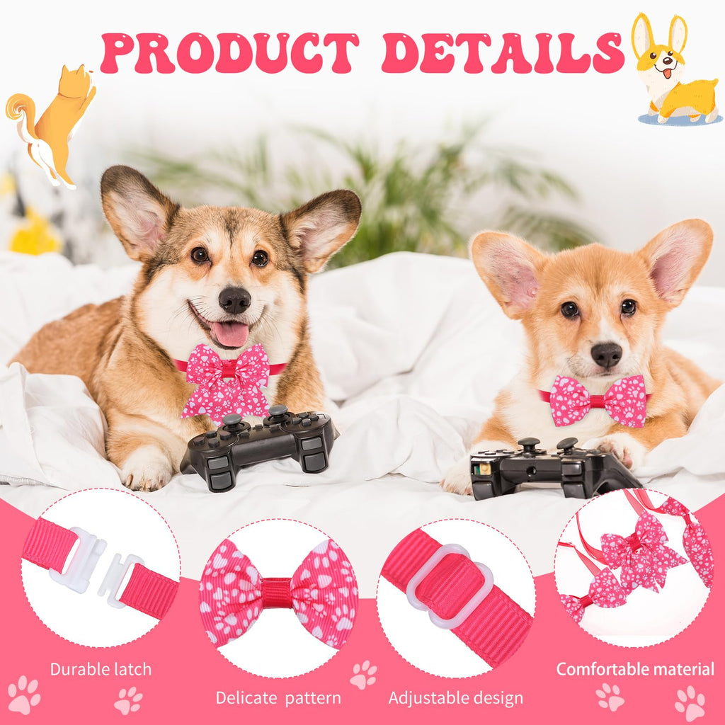 100 Pieces Dog Bow Tie Collar Set K94385