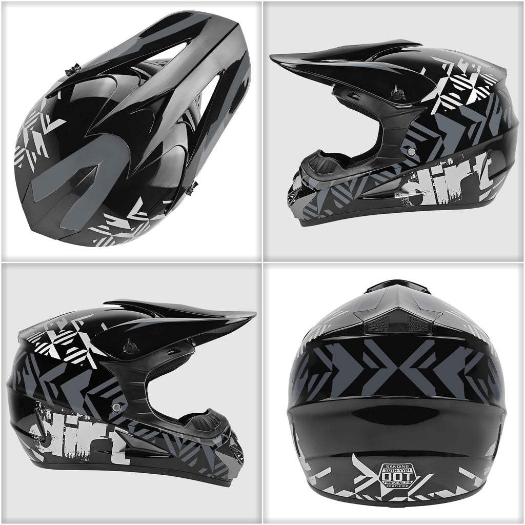 Certified Youth Kids Dirt Bike Motocross ATV Helmets 4Pcs Set Z1275