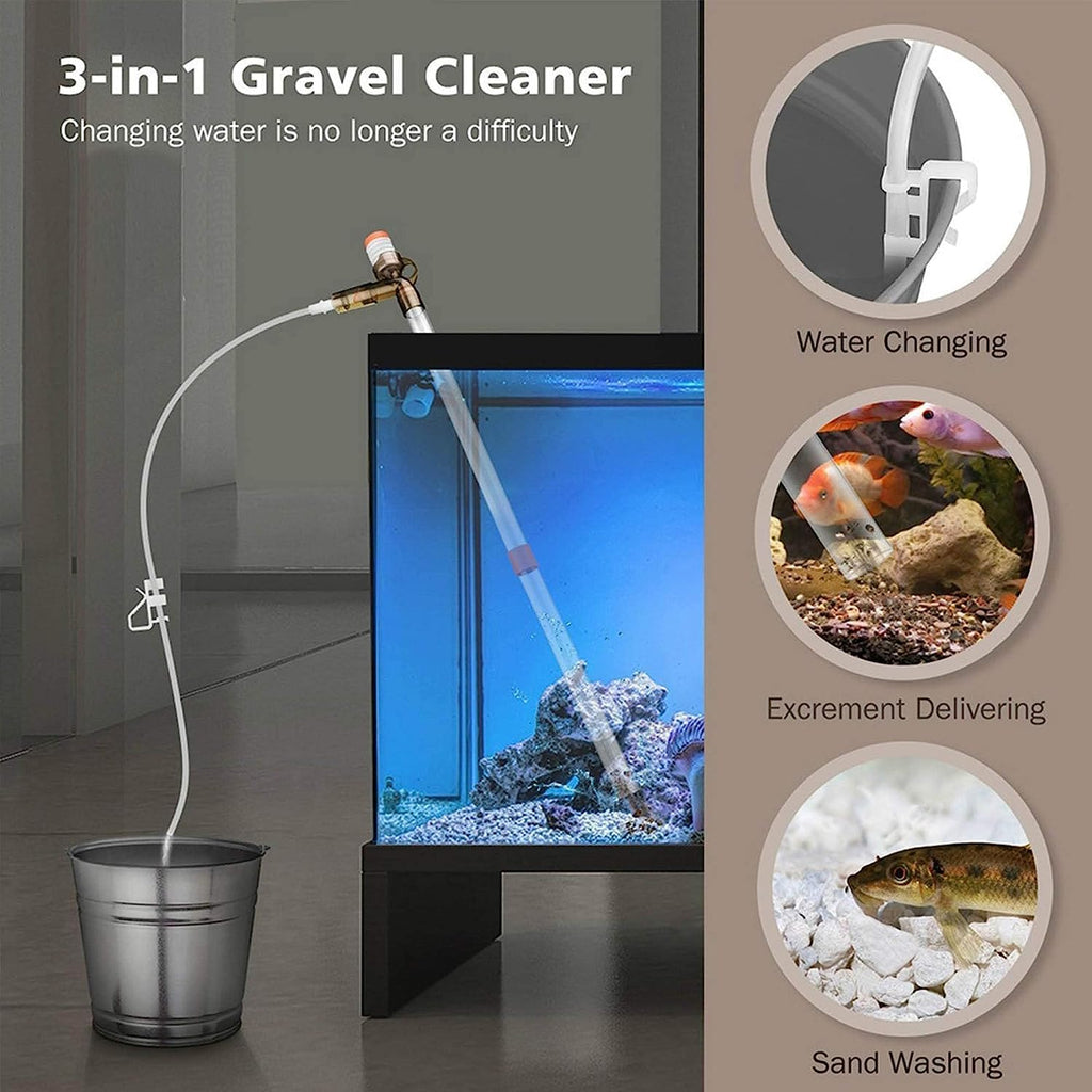 Aquarium Gravel Cleaner Fish Tank Kit Long Nozzle Water Changer BPA Free P315496