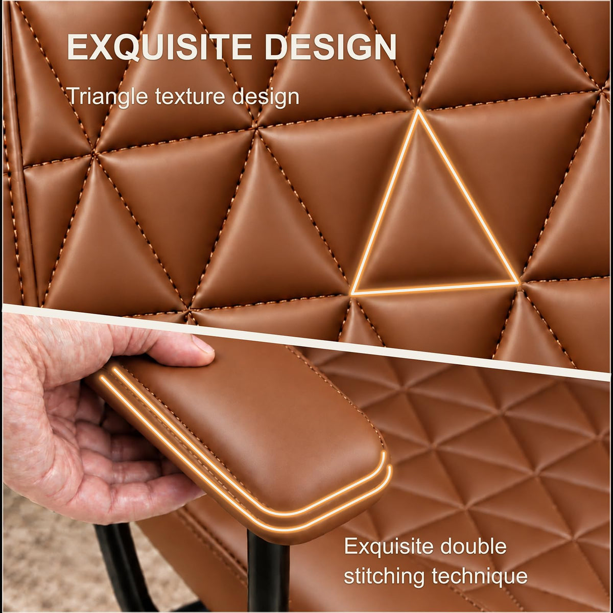 Brown PU Leather Office Chair with Lumbar Support G366