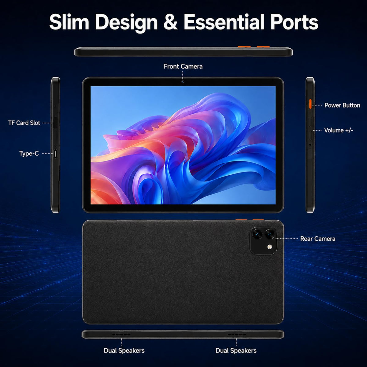 Android 15 Tablet 10.1 in 12GB RAM 64GB ROM B905