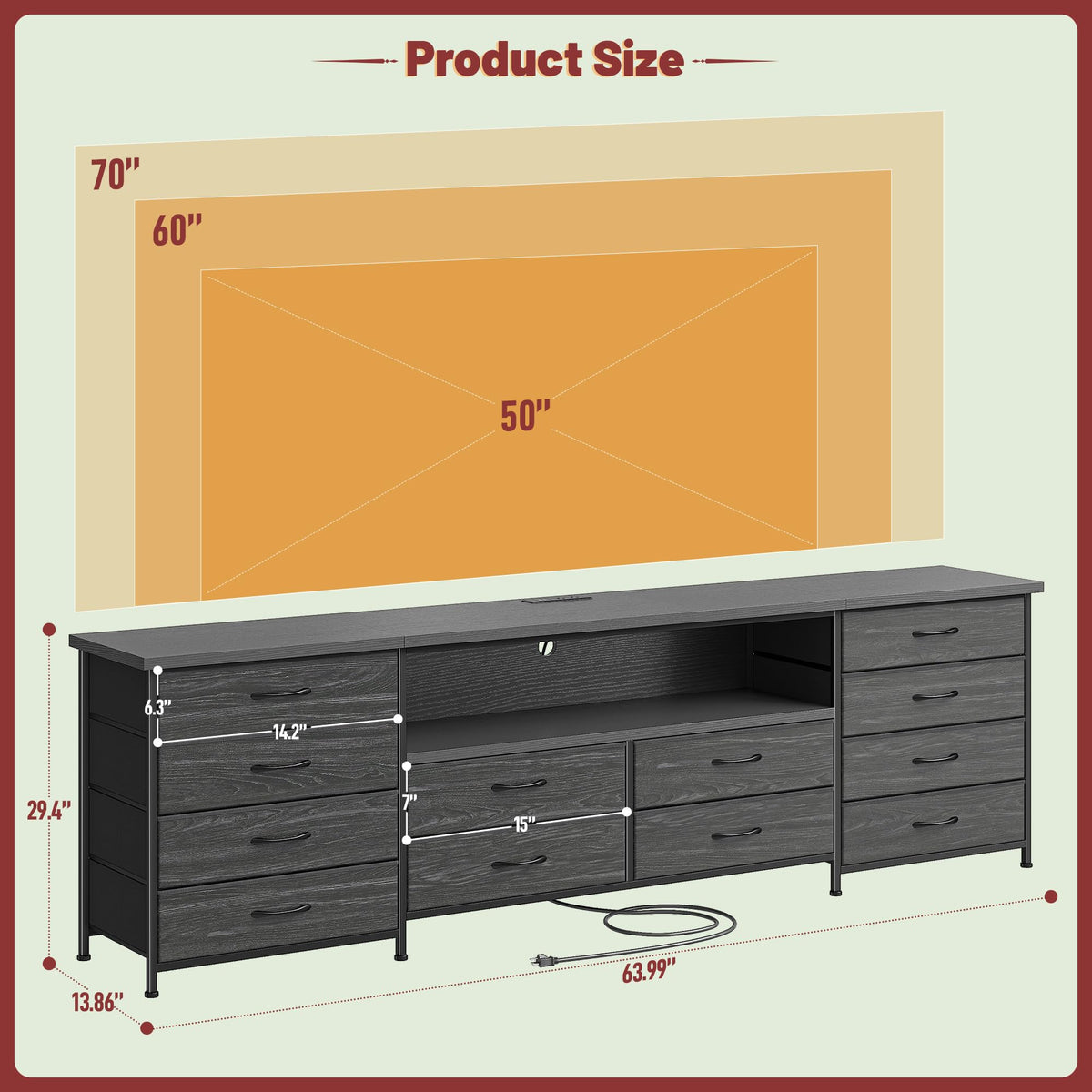 Black 12 Drawer Dresser N13038