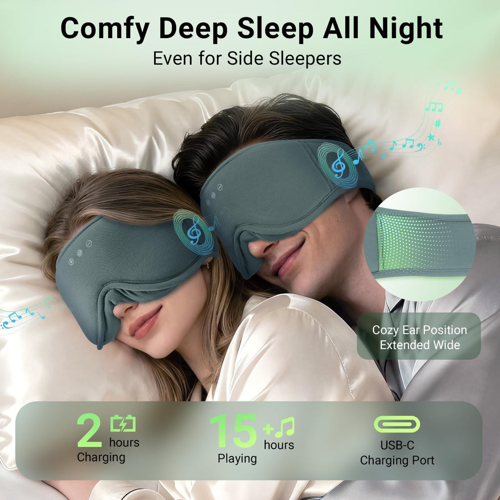 Bamboo Cotton Sleep Mask with Bluetooth Headphones T780737