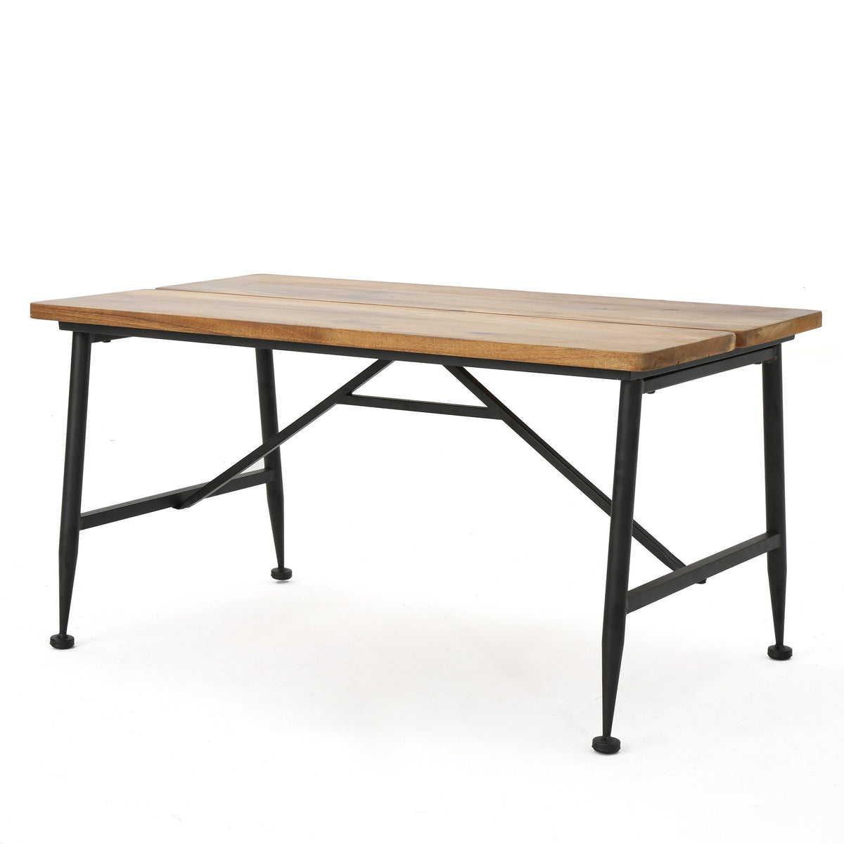 Acacia Wood Coffee Table with Iron Accents O12998