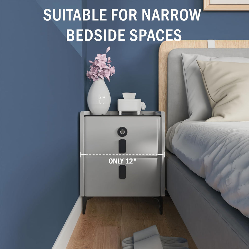 Wireless Charging Nightstand with 2 Drawers M1451