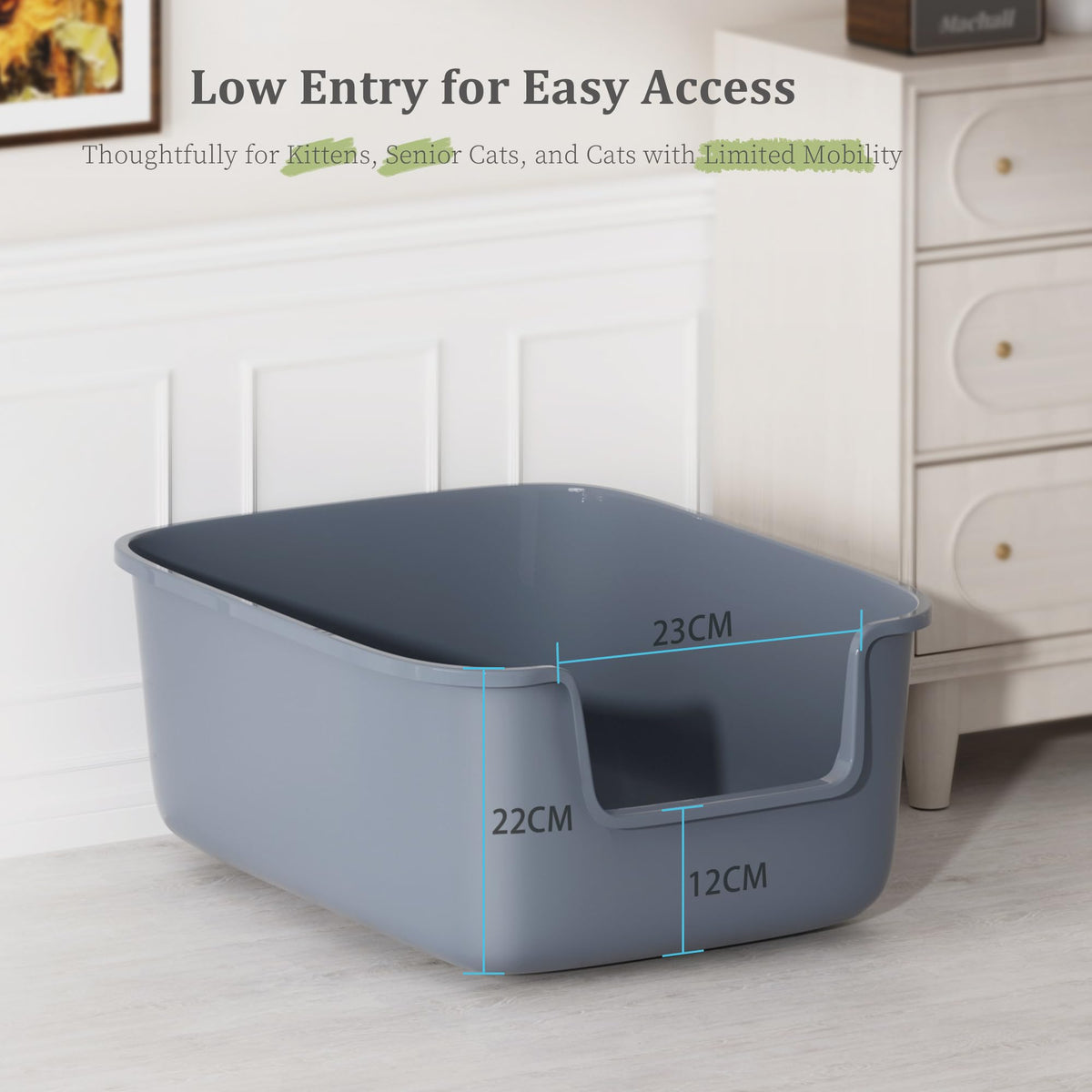 Large High Sided Anti-Splashing Cat Litter Box H846