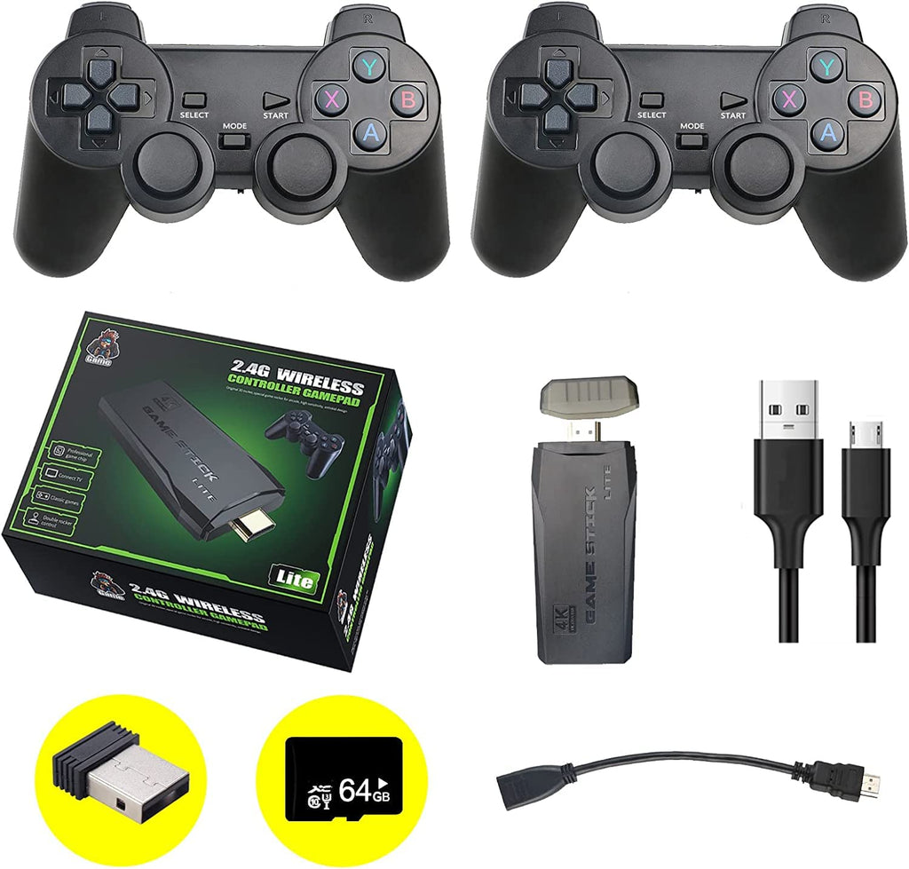 Wireless Retro Game Console with 10,000+ Built-in Games, 4K HDMI-Compatible, 64G, Black I287393
