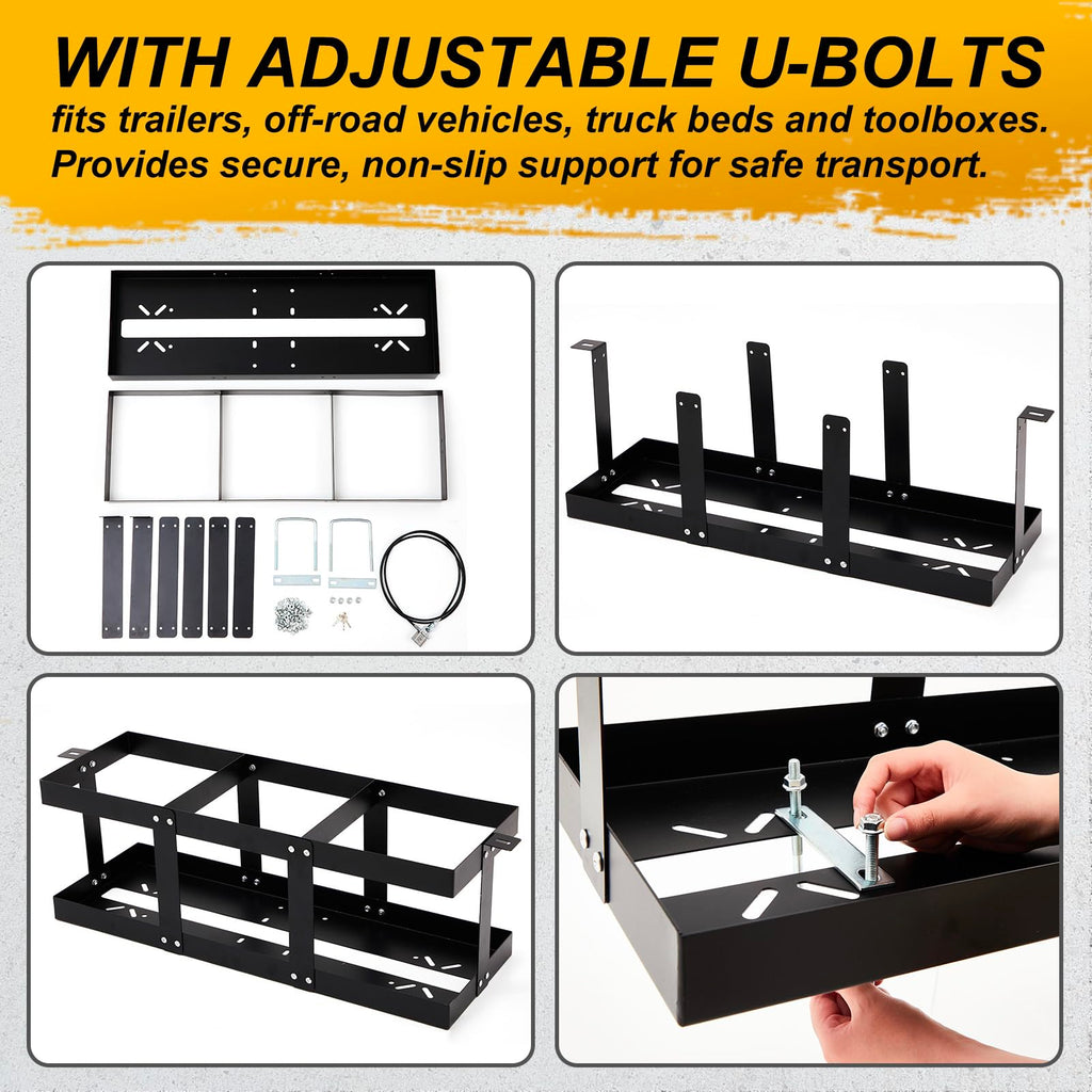Black Iron 3 x 5-gallon Gas Can Holder T407