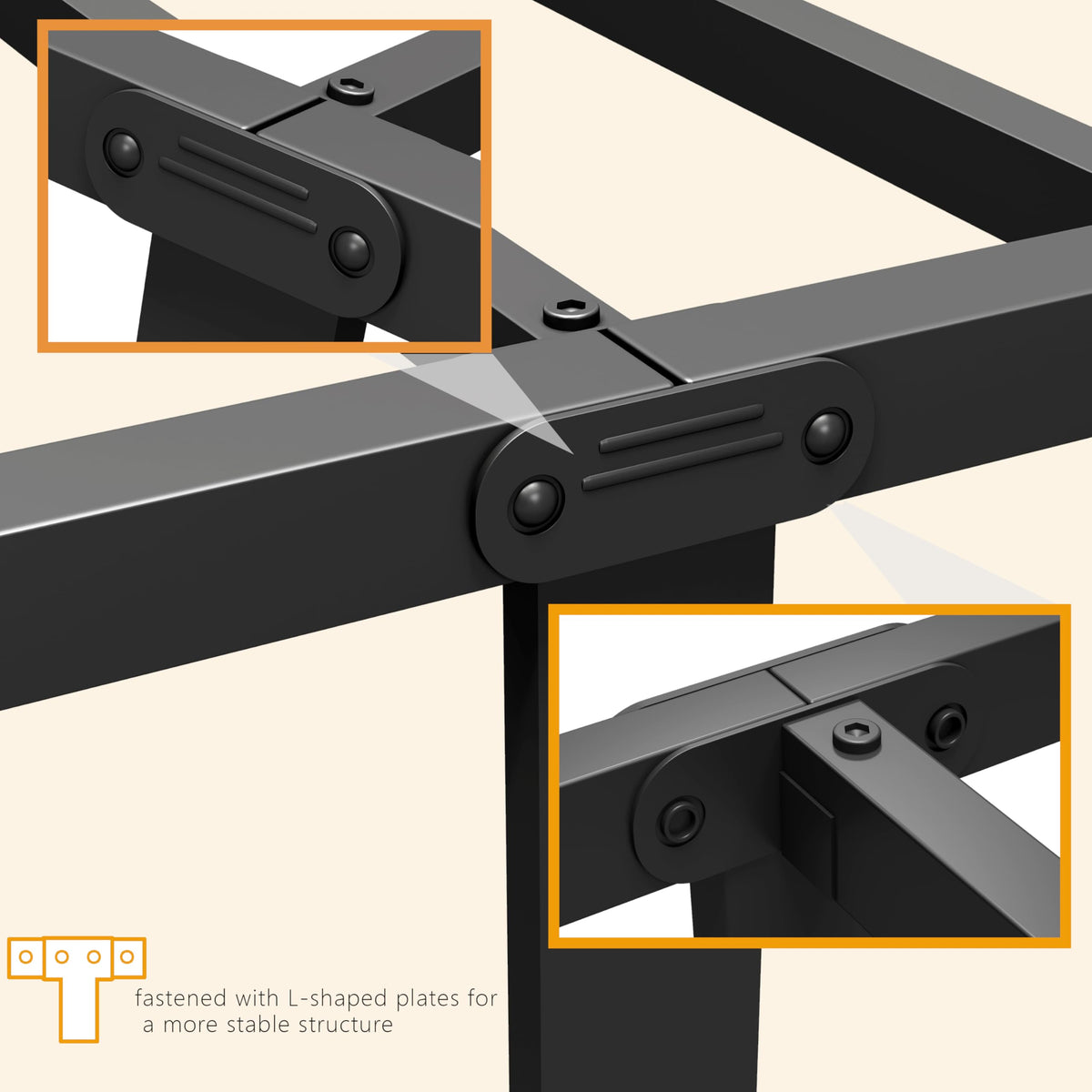 14 Inch Twin Size Grey Metal Bed Frame C275