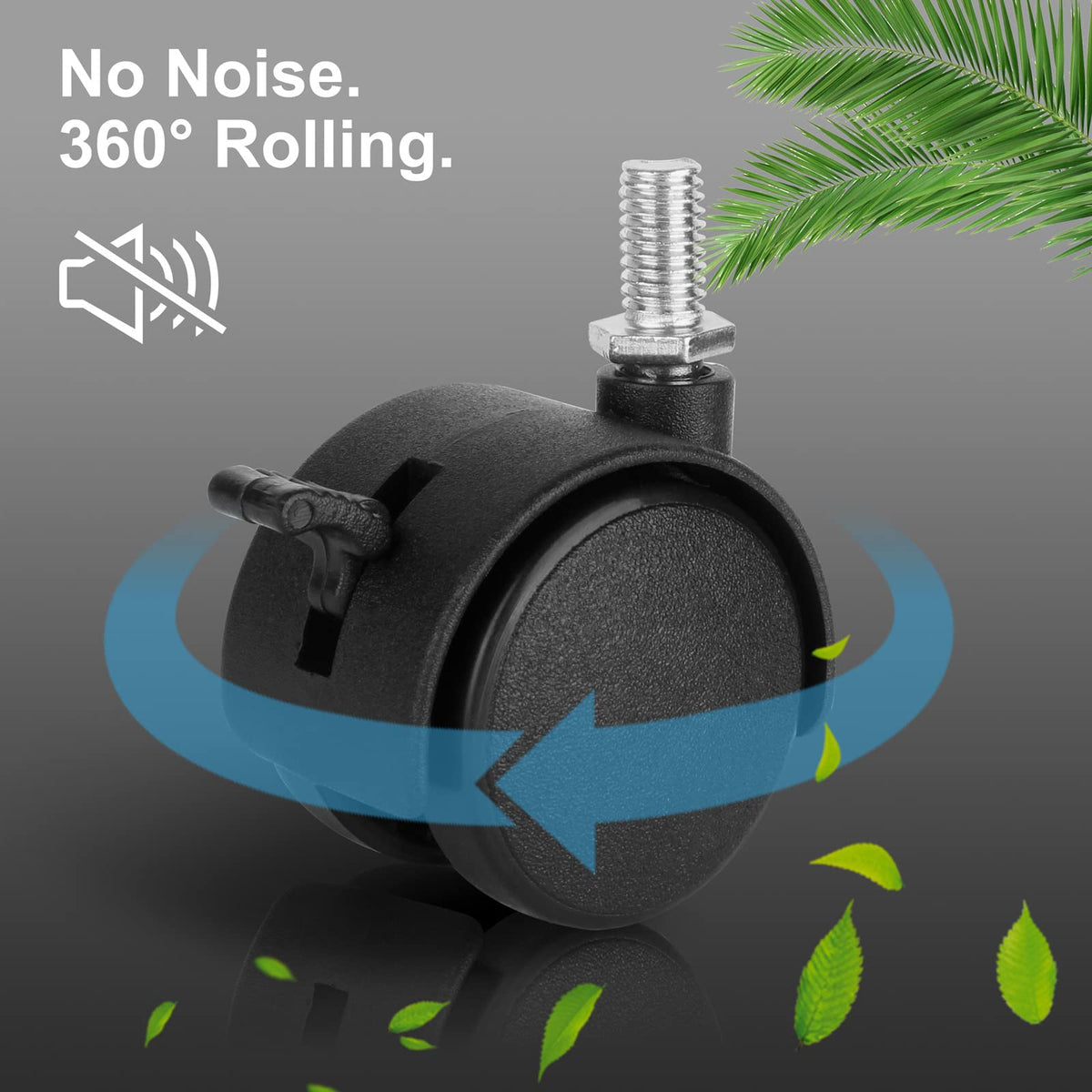 1.5 Inch Swivel Stem Caster Wheels with Locking Brake 4 Pack Q952879