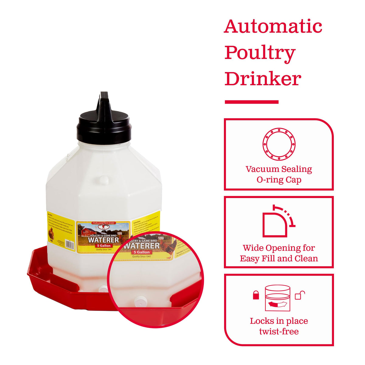 Plastic Poultry Waterer W8637