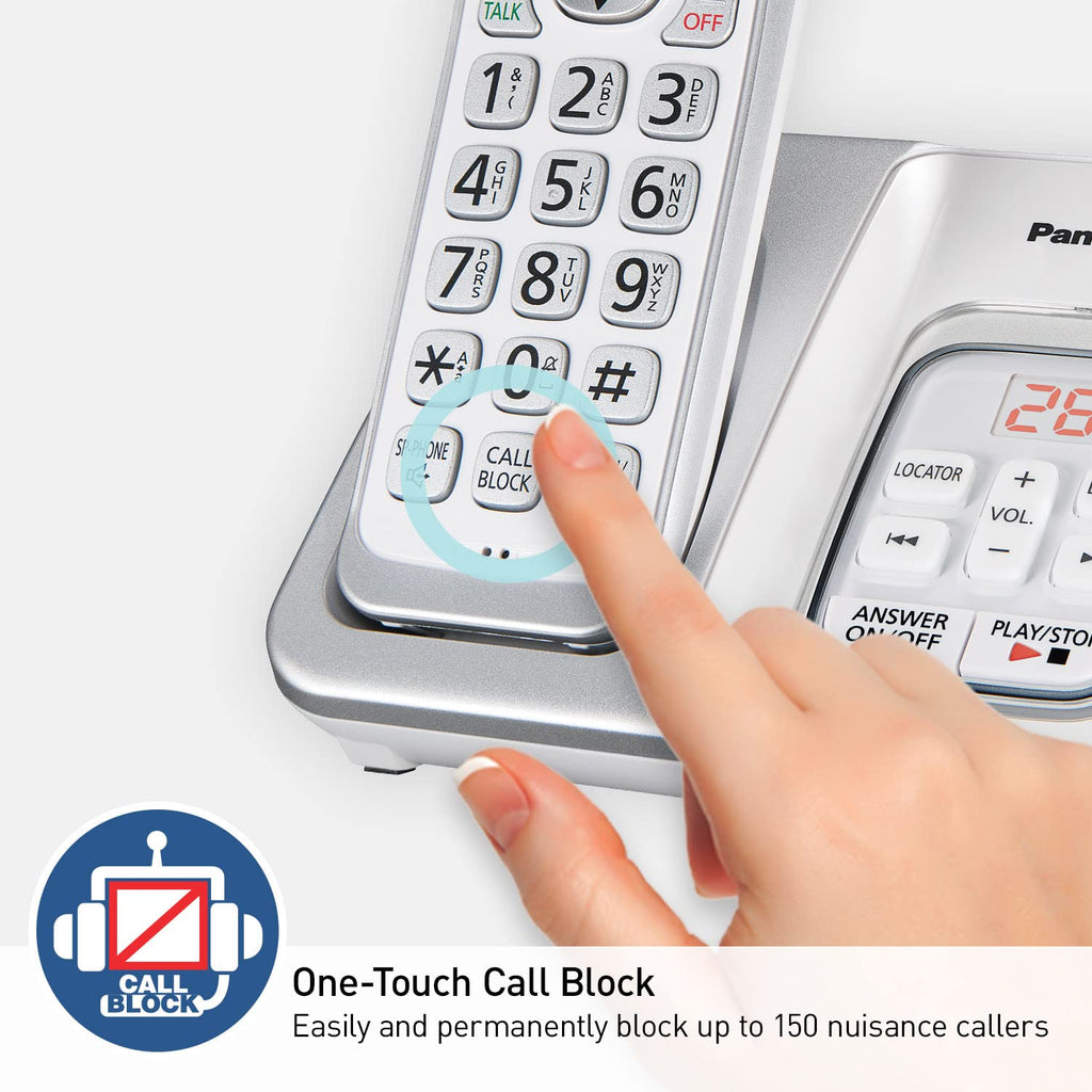 Expandable Cordless Phone with Answering Machine and Call Block, 2 Handsets N20250