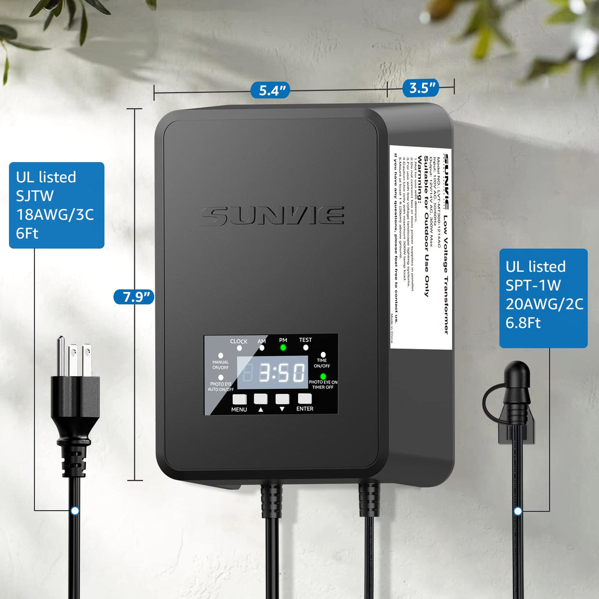 200W Low Voltage Landscape Transformer with Timer & Photocell Sensor P651814