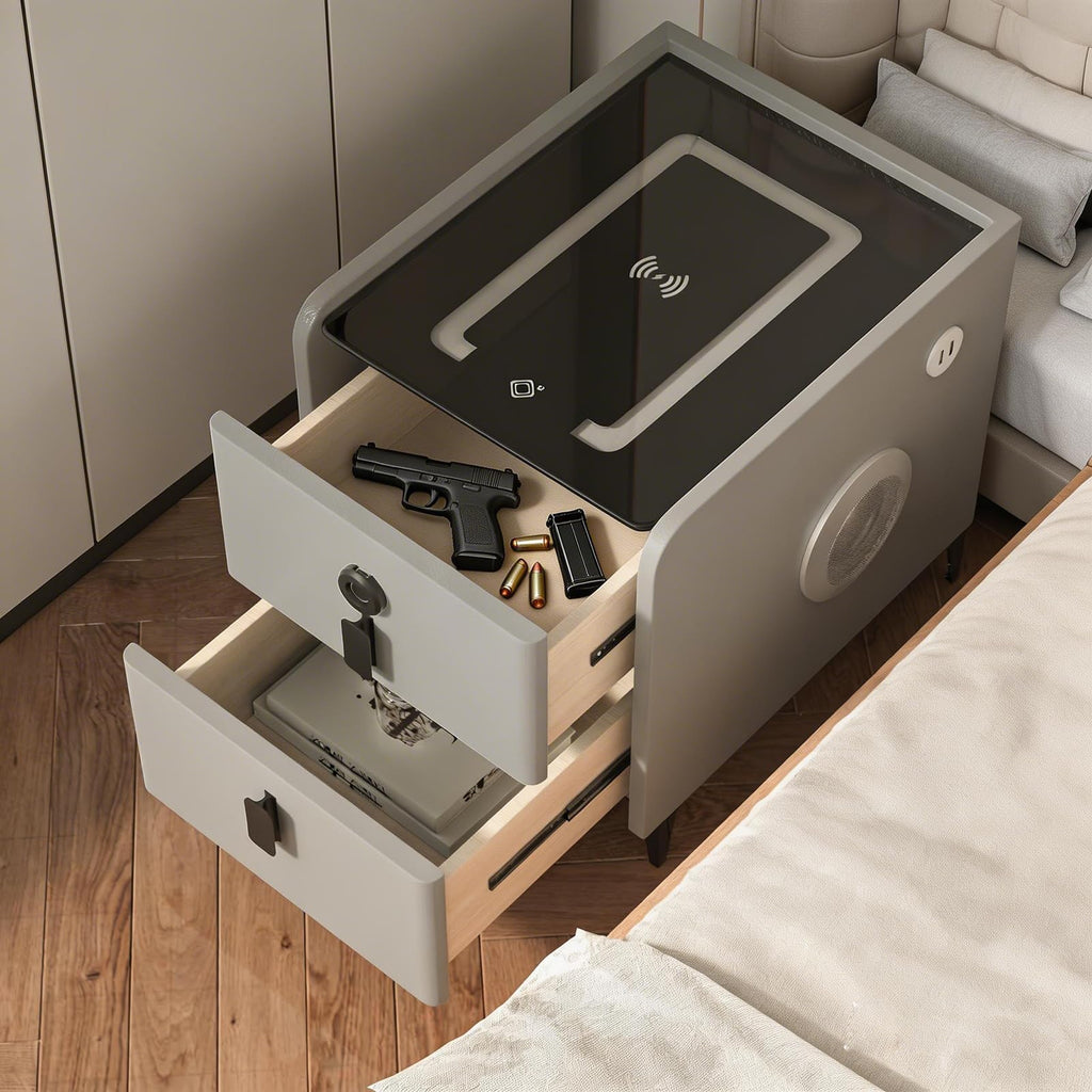 Wireless Charging Nightstand with 2 Drawers M1451