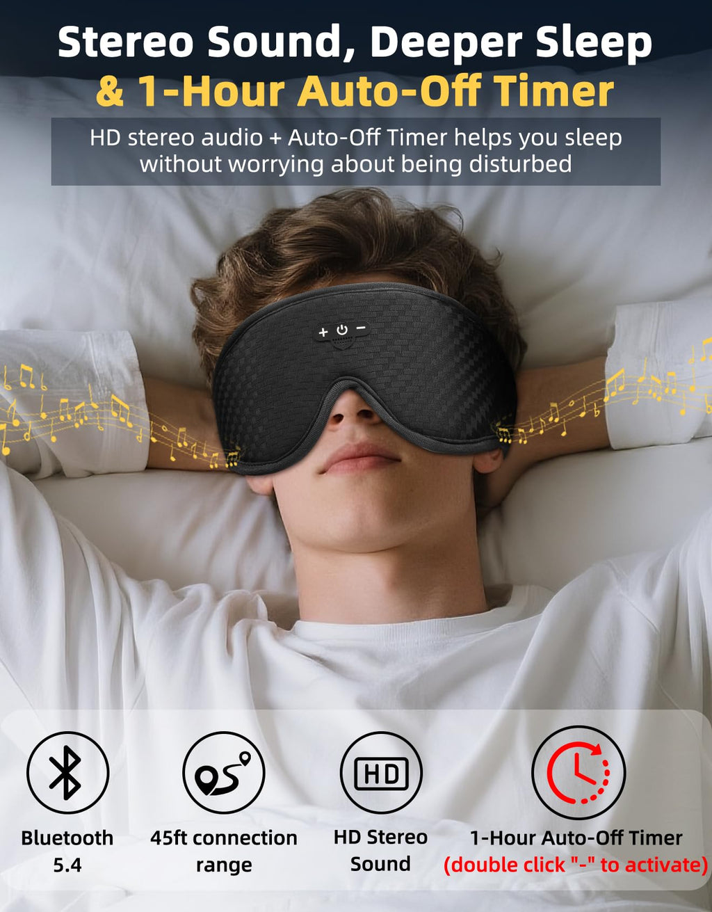 Adjustable Sleep Mask with Bluetooth Headphones X2783