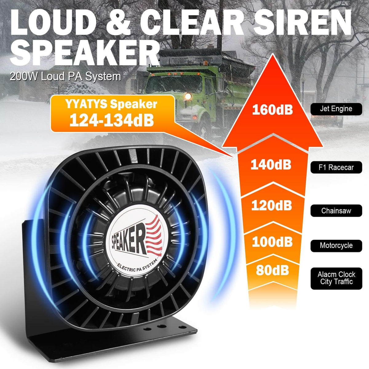200W Multi-Tones Emergency Siren Speaker Kit with Handheld Microphone R968399