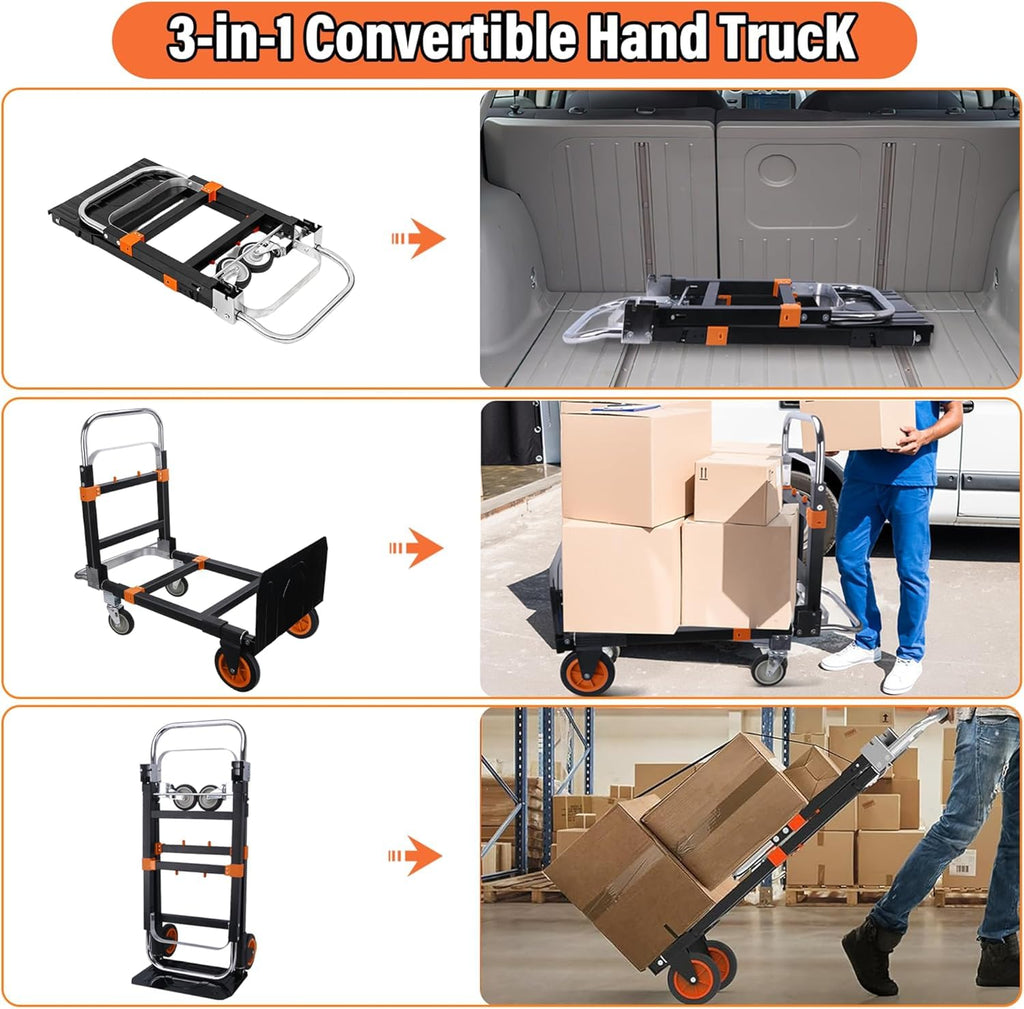 3 in 1 Folding Hand Truck 500lbs Capacity X910655