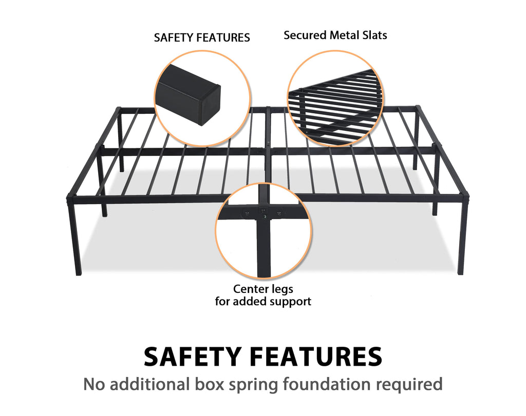 14 Inch Full Size Metal Bed Frame with Storage A685