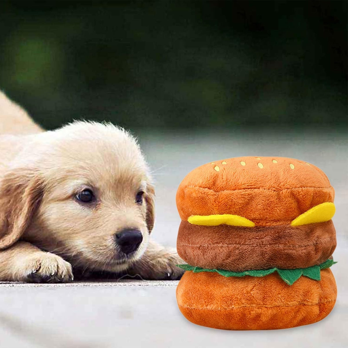 Hamburger Shape Dog Squeaky Toy L17672