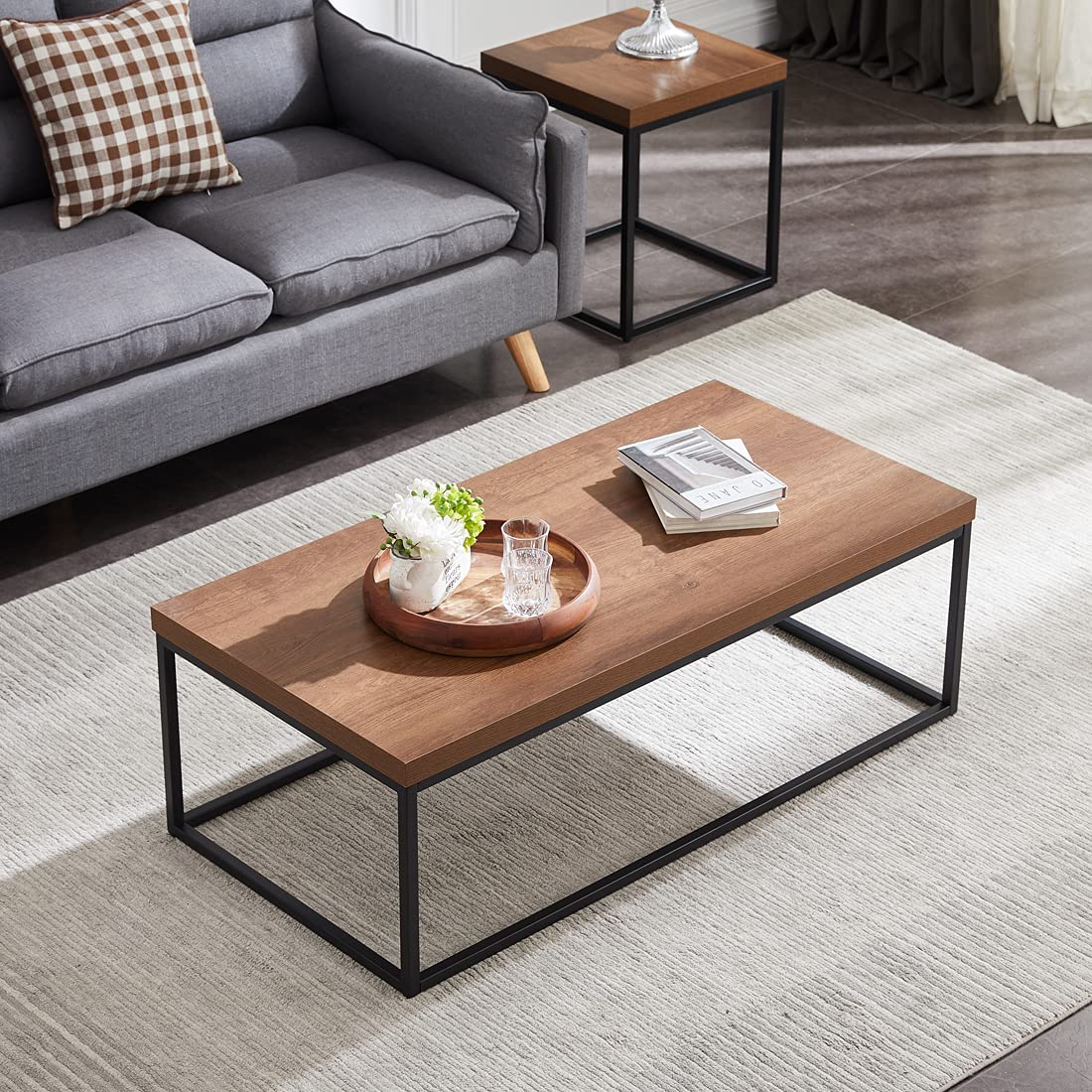 Dark Walnut Coffee Table & End Table Set W3601
