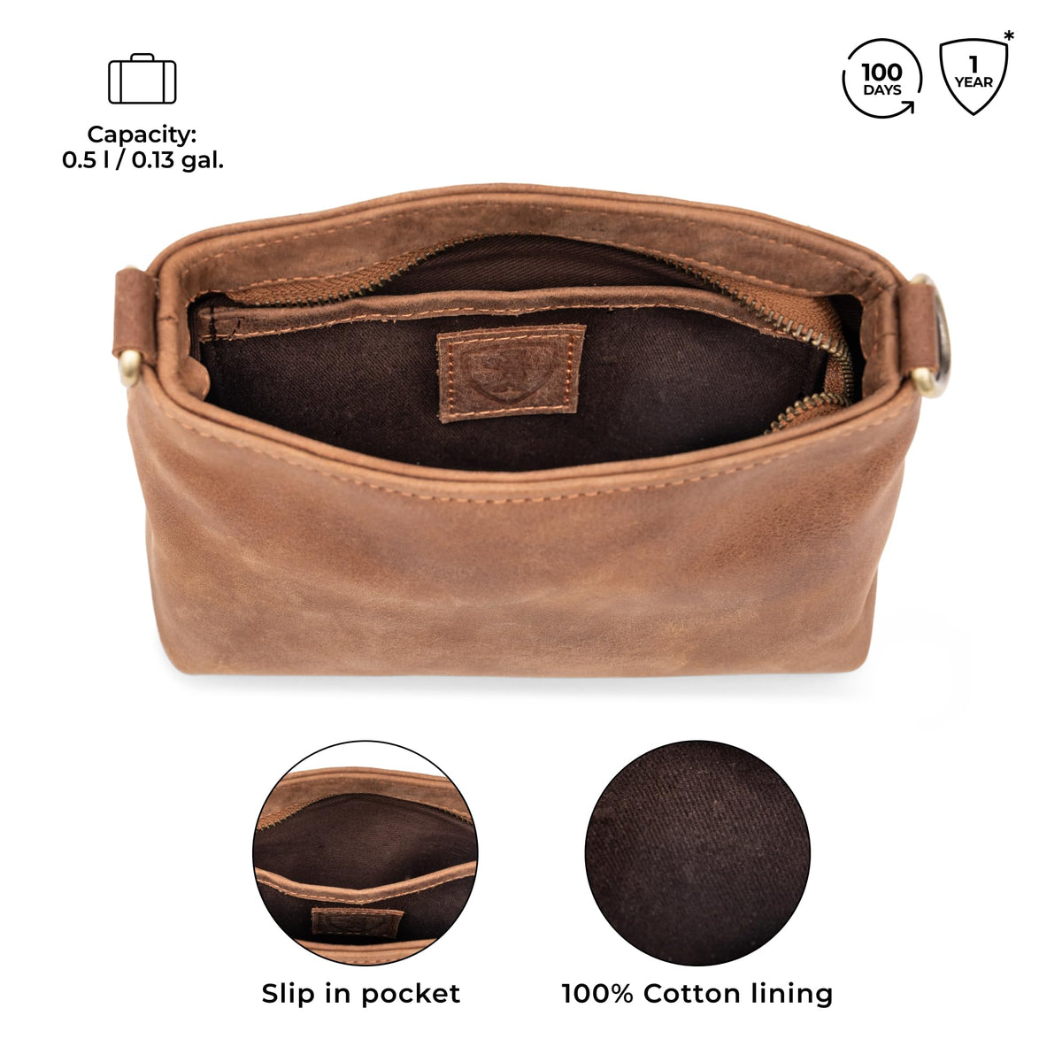 Full Grain Leather Crossbody Purse U697