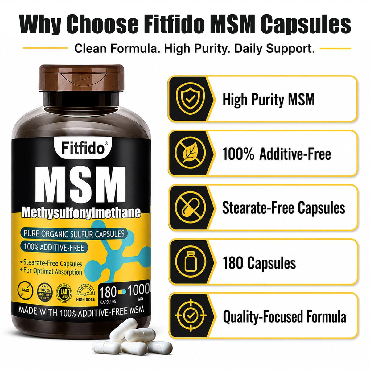 MSM Capsules 1000mg 180 Count A2079