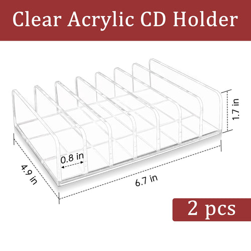2 Pcs Clear Acrylic CD Holder L5214