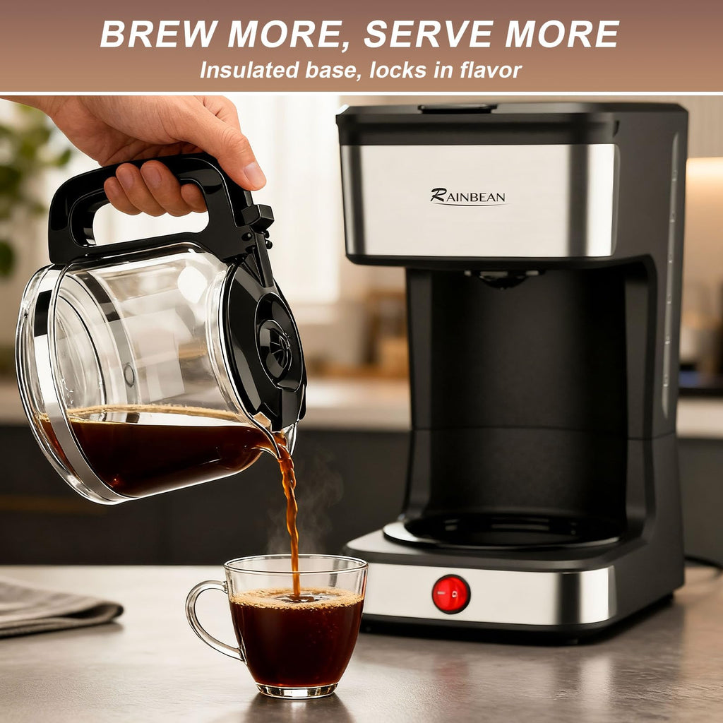 12-Cup Drip Coffee Maker with Glass Carafe Y7372